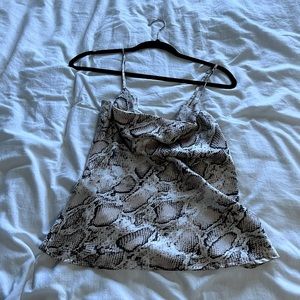 Snakeskin cow neck tank top! Silk